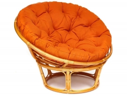 Кресло Papasan 23/01 W с подушкой Honey, ткань Оранжевый