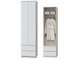 Шкаф для одежды с ящиками и выдвижной штангой Лори дуб серый