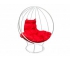 Кресло Кокон Круглый на подставке каркас белый-подушка красная