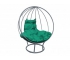 Кресло Кокон Круглый на подставке каркас серый-подушка зелёная