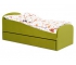 Кровать мягкая с ящиком Letmo велюр оливковый