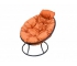 Кресло Папасан мини без ротанга каркас чёрный-подушка оранжевая