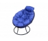 Кресло Папасан мини без ротанга каркас чёрный-подушка синяя