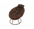 Кресло Папасан мини без ротанга каркас коричневый-подушка коричневая