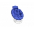 Кресло Папасан мини с ротангом каркас белый-подушка синяя