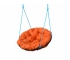Кресло Папасан подвесное каркас чёрный-подушка оранжевая