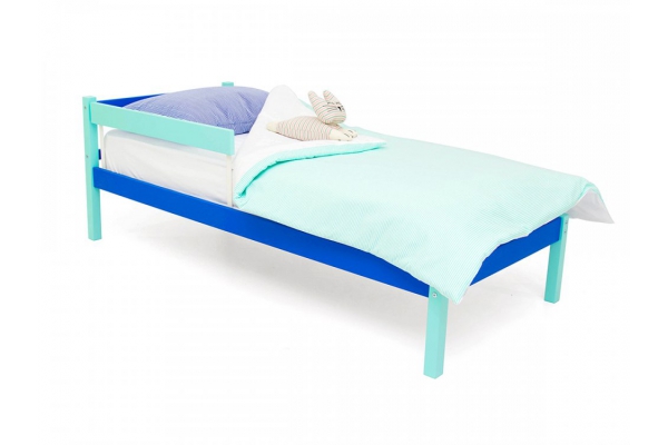 Кровать Svogen Classic с бортиком мятно-синий