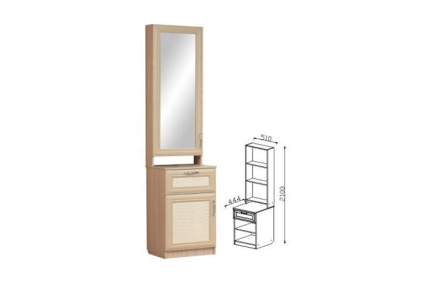 Шкаф комбинированный с зеркалом Визит-16 VIP-6