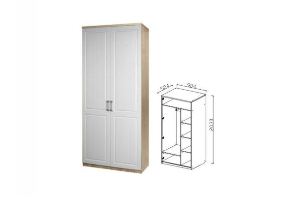 Шкаф для одежды 2-х дверный 900 Визит-17 Прованс
