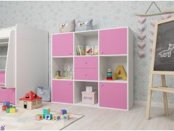 Стеллаж Джери белый-розовый