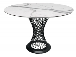 Стол Калипсо 1200 мм Мрамор белый/опоры черный