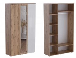 Шкаф 3-х створчатый МС Ливерпуль Дуб Вотан/Белый Глянец