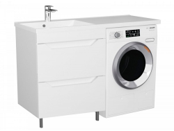 Тумба Сохо 57 напольная 2 ящика белый Marshall 120 левая