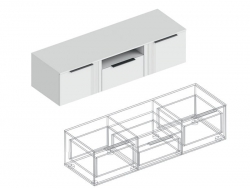 Тумба ТВ 1600 Вита белый лофт