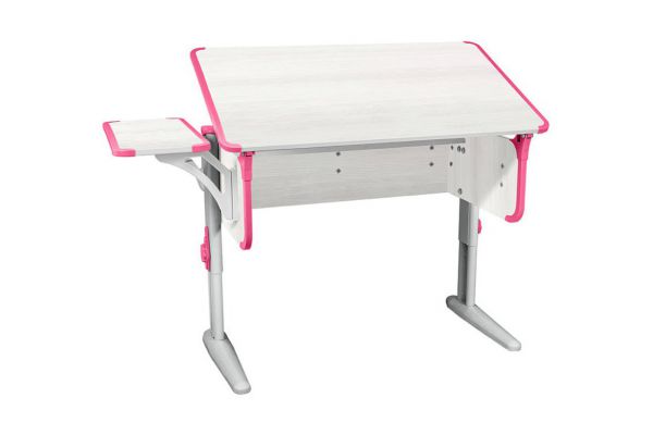 Парта СУТ 41 с боковой полкой рамух-розовый